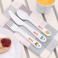 Personalised Kids Jungle Animal Cutlery Set - Plastic