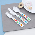 Personalised Kids Colourful Shapes Cutlery Set - Plastic