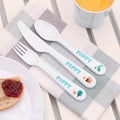 Personalised Kids Scandi Summer Cutlery Set - Plastic