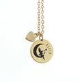 Personalised Fairy Matte Heart & Disc Necklace
