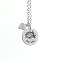 Personalised Rainbow Matte Heart & Disc Necklace