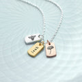 Personalised Bee and Flower Mini Tag Necklace