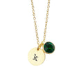 Personalised Monogram Gold Birthstone Crystal and Disc