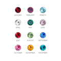 Personalised Monogram Silver Birthstone Crystal and Disc