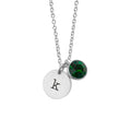Personalised Monogram Silver Birthstone Crystal and Disc