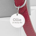 Personalised Classic Red Leather Dog Collar with Tag