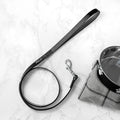 Personalised Classic Black Leather Dog Lead