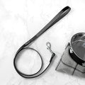 Personalised Classic Black Leather Dog Lead