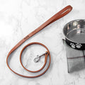 Personalised Classic Brown Leather Dog Lead