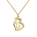 Personalised Baby Feet Plated Necklace