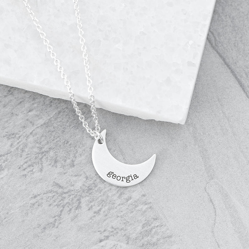 Personalised Crescent Moon Necklace