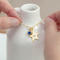 Personalised Gold Star with Birthstone Crystal Necklace