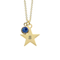 Personalised Gold Star with Birthstone Crystal Necklace