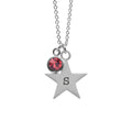 Personalised Silver Star with Birthstone Crystal Necklace