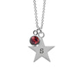 Personalised Silver Star with Birthstone Crystal Necklace