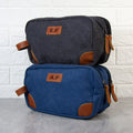 Personalised Deluxe Denim Wash Bag Grey