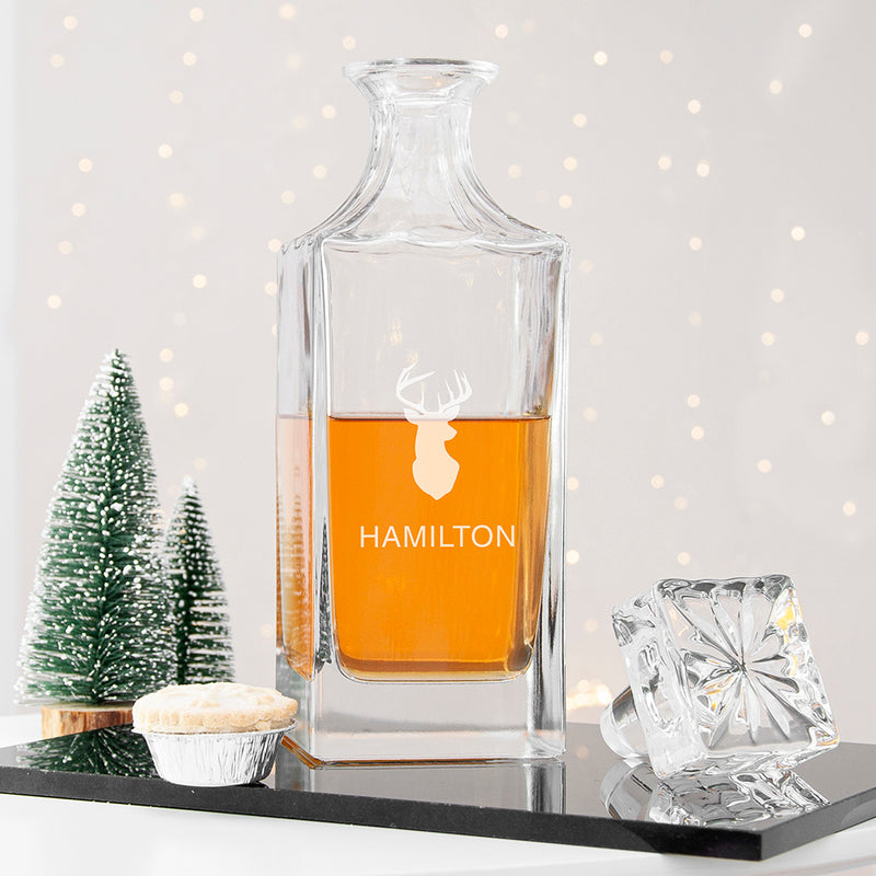 Personalised Timeless Stag Square Decanter