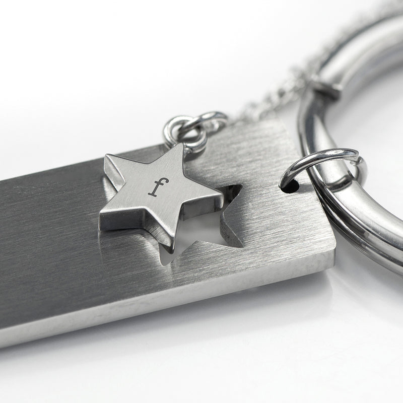 Personalised Lucky Star Necklace & Keyring Set