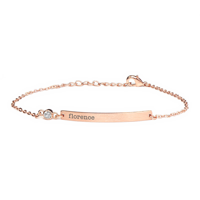 Personalised Rose Gold Birthstone Swarovski Crystal Bracelet