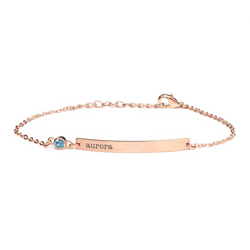 Personalised Rose Gold Birthstone Swarovski Crystal Bracelet