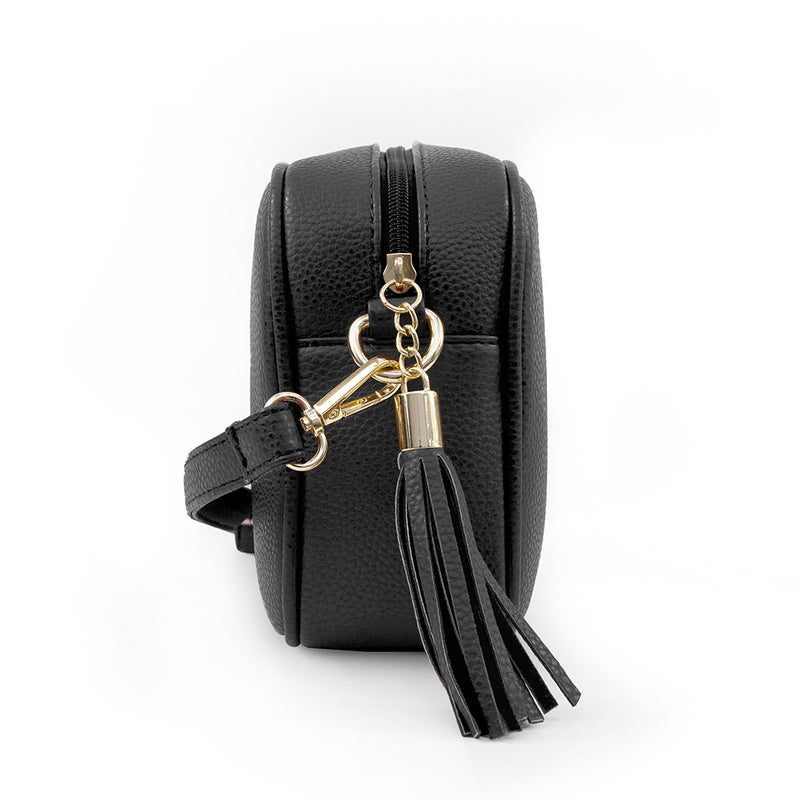 Personalised Luxury Crossbody Bag in Black