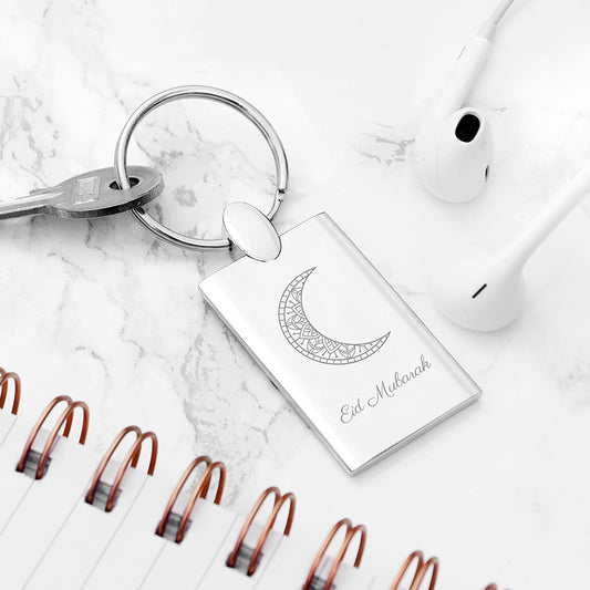 Personalised Eid Mubarak Rectangle Keyring