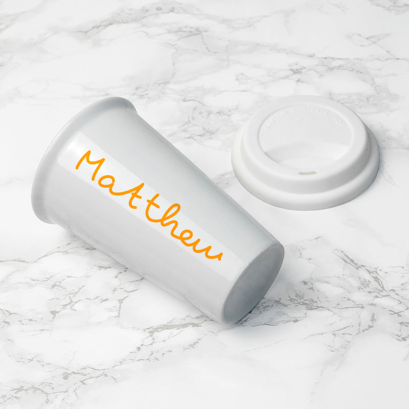Personalised Summer Style Ceramic Travel Mug - Yellow