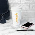 Personalised Summer Style Ceramic Travel Mug - Yellow