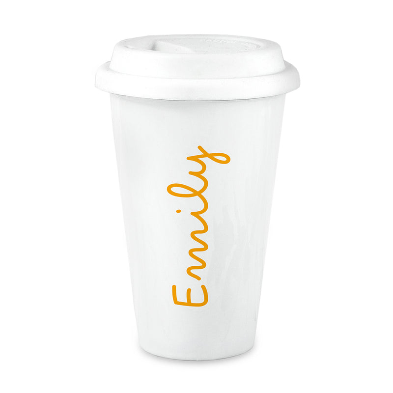 Personalised Summer Style Ceramic Travel Mug - Yellow