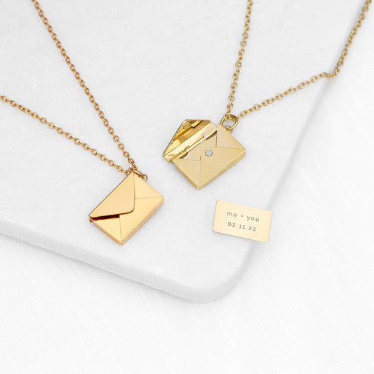 Personalised Secret Message Envelope Necklace