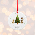 Personalised Playing Reindeers Ornament