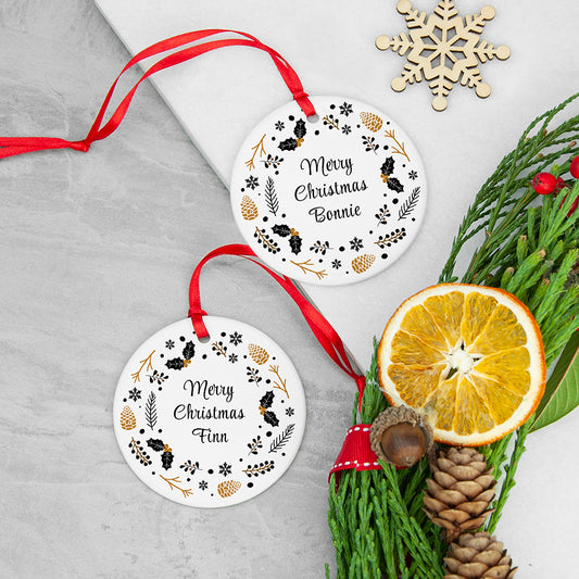 Personalised Botanical Nordic Ornament, alternate view