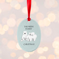 Personalised Sentimental Polar Bear Oval Ornament