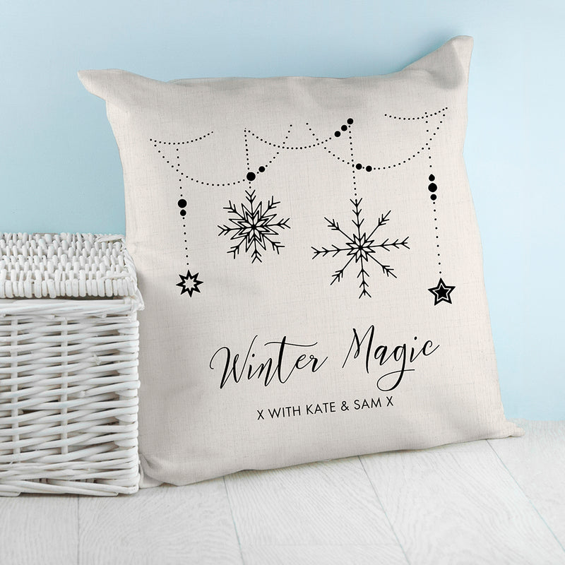Personalised Winter Magic Cushion Cover