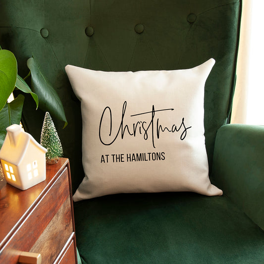 Personalised Christmas at the X Cushion Cover, alternate view
