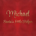 Personalised Santas Little Helper Childrens Red Waterproof Apron