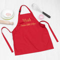 Personalised Santas Little Helper Childrens Red Waterproof Apron