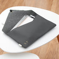 Personalised Monogrammed Black Vegan Apple Leather Laptop Sleeve - 13 inch