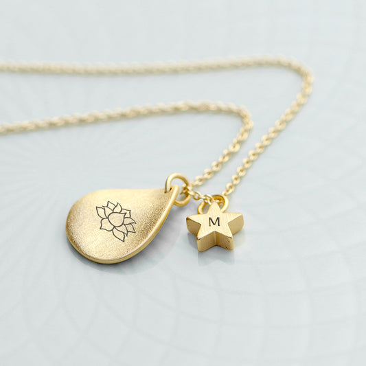 Personalised Diwali Petal Lotus Necklace, display view