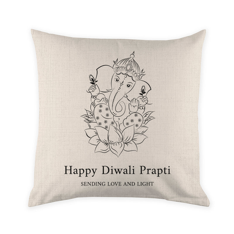 Personalised Diwali Ganesh Cushion Cover