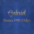 Personalised Santas Little Helper Childrens Blue Waterproof Apron