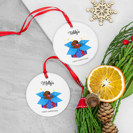 Personalised Dog’s First Christmas Ornament, alternate view