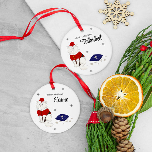 Personalised Cat Christmas Ornament, alternate view