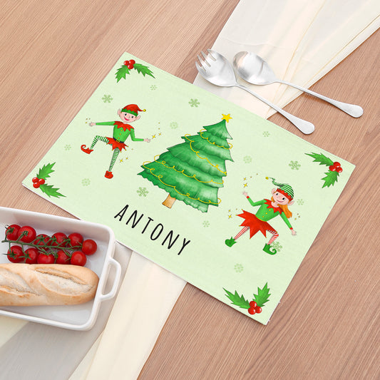 Personalised Playful Elves Placemat