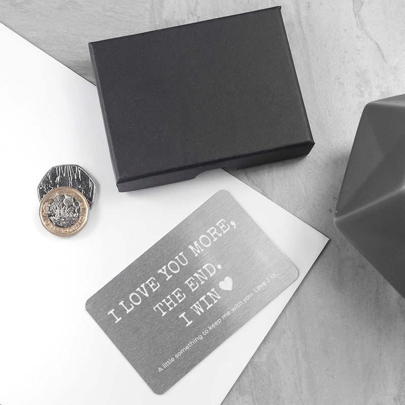 Personalised 'I love you more' Wallet Keepsake