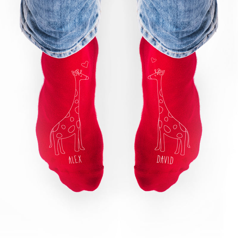 Personalised Kissing Giraffe Socks