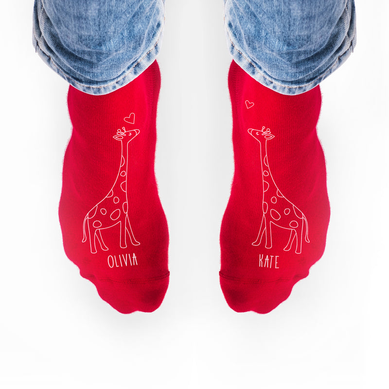 Personalised Kissing Giraffe Socks