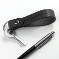 Personalised Black Leather Keyring