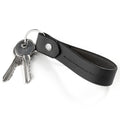 Personalised Black Leather Keyring
