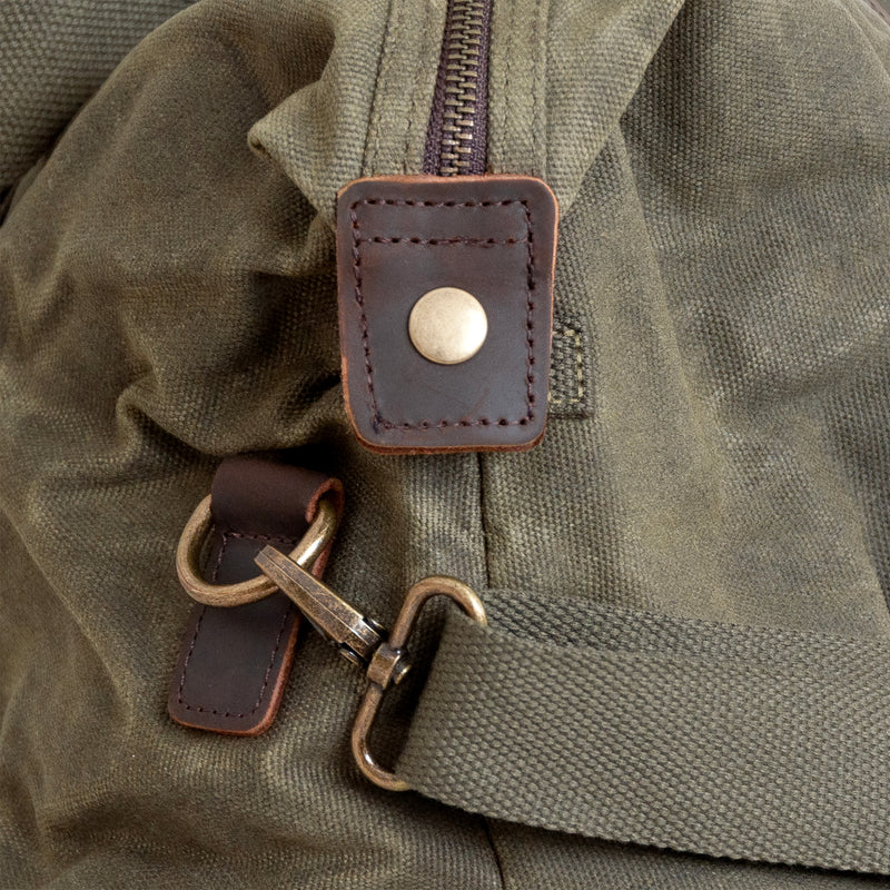 Personalised Monogrammed Luxury Waxed Canvas Holdall